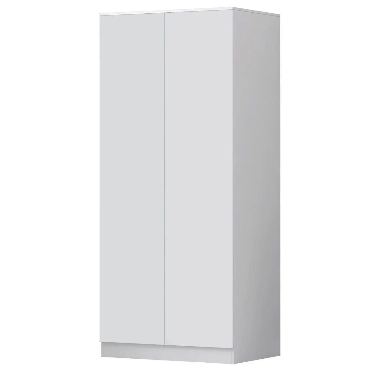 FWStyle Matt White 2 Door Wardrobe with Soft Close Hinges No Handle - Matt White – image 3