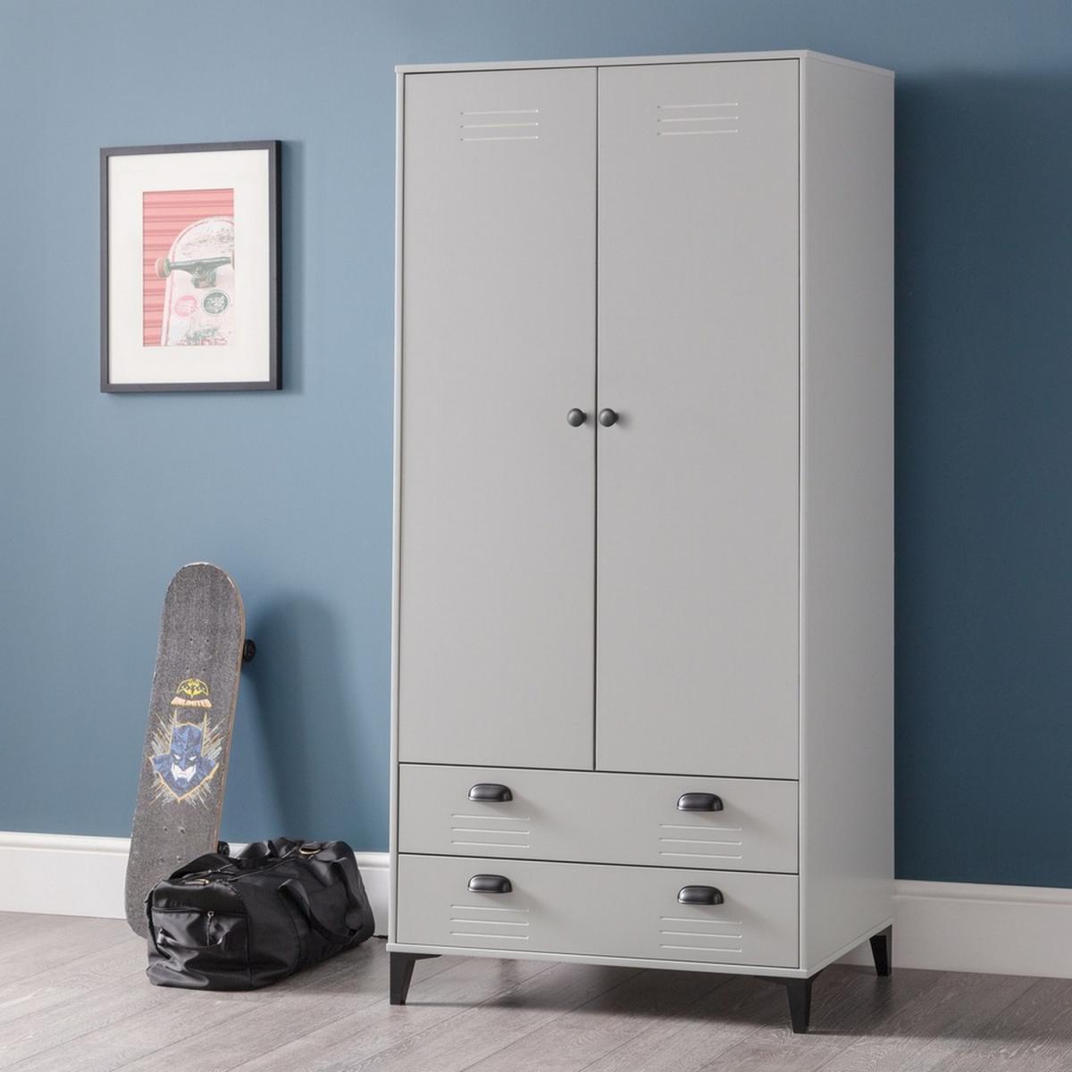Lakers Locker 2 Door 2 Drawer Wardrobe - Grey – image 4