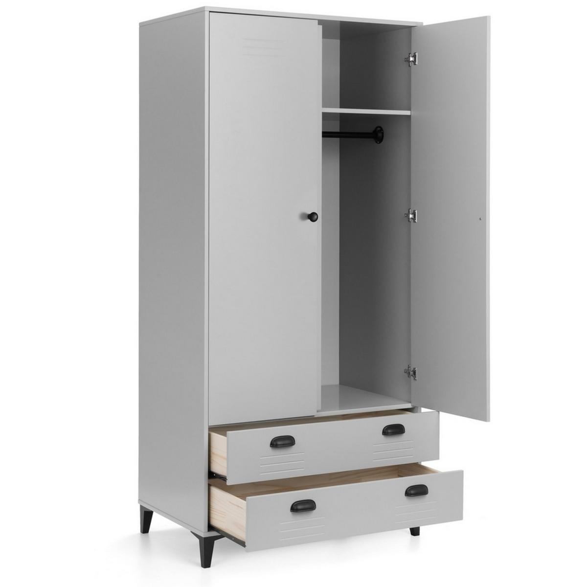 Lakers Locker 2 Door 2 Drawer Wardrobe - Grey – image 5