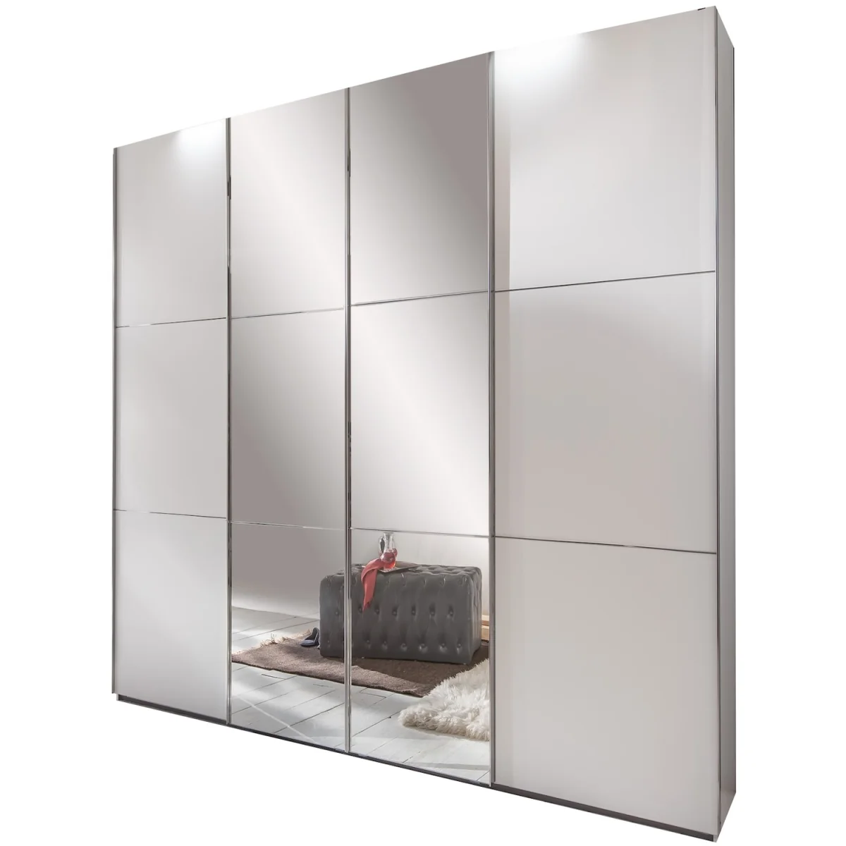 Escape 350 - WHITE 4 door sliding wardrobe - White – image 2