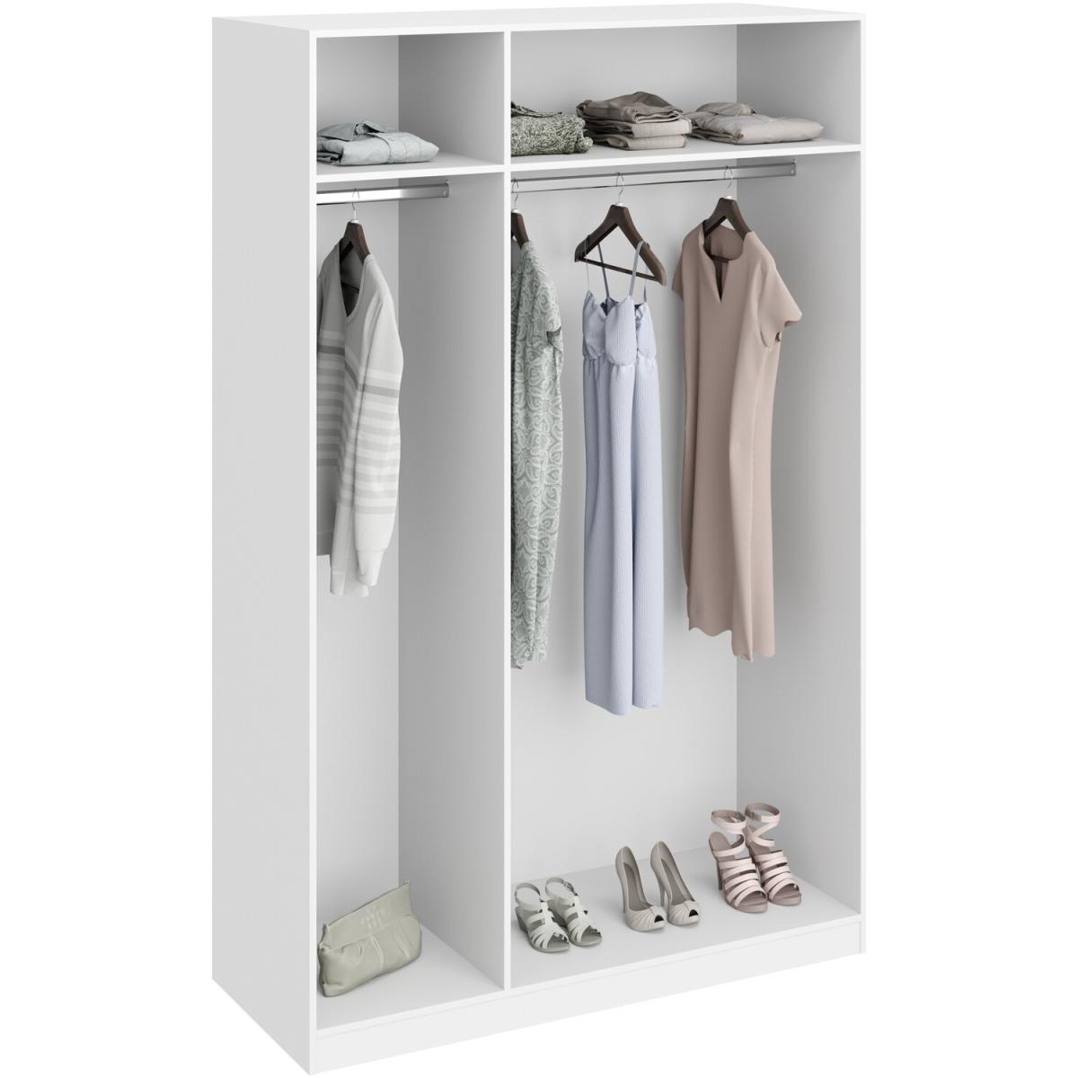 Echo Mirrored Three Door Wardrobe - White exterior / White interior – image 2