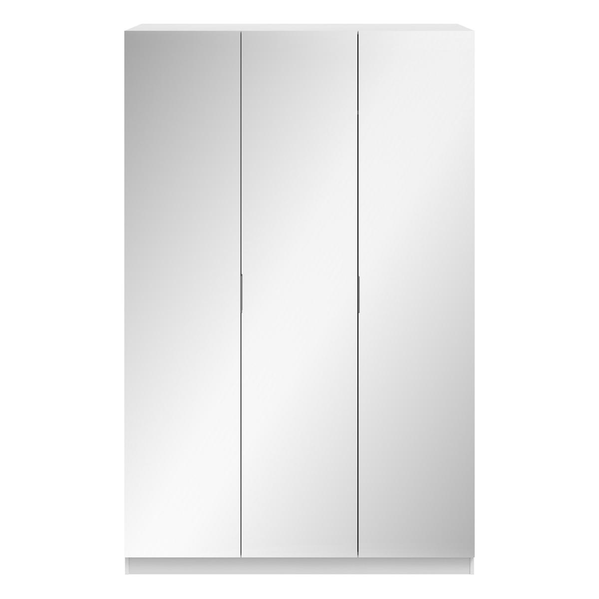 Echo Mirrored Three Door Wardrobe - White exterior / White interior – image 3