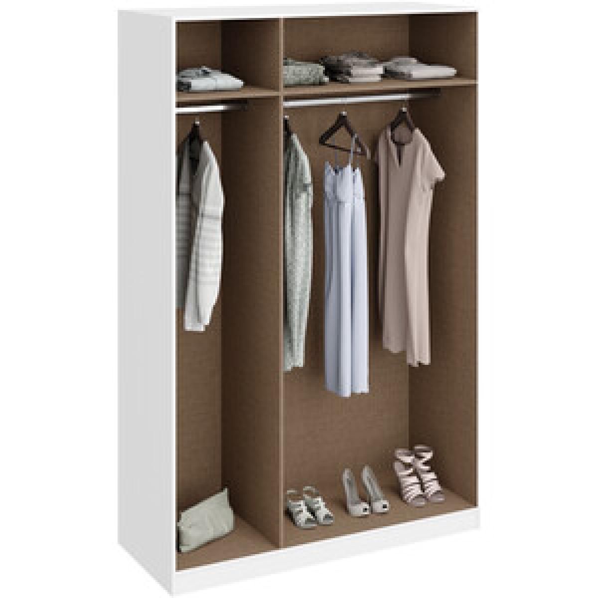 Echo Mirrored Three Door Wardrobe - White exterior / White interior – image 7