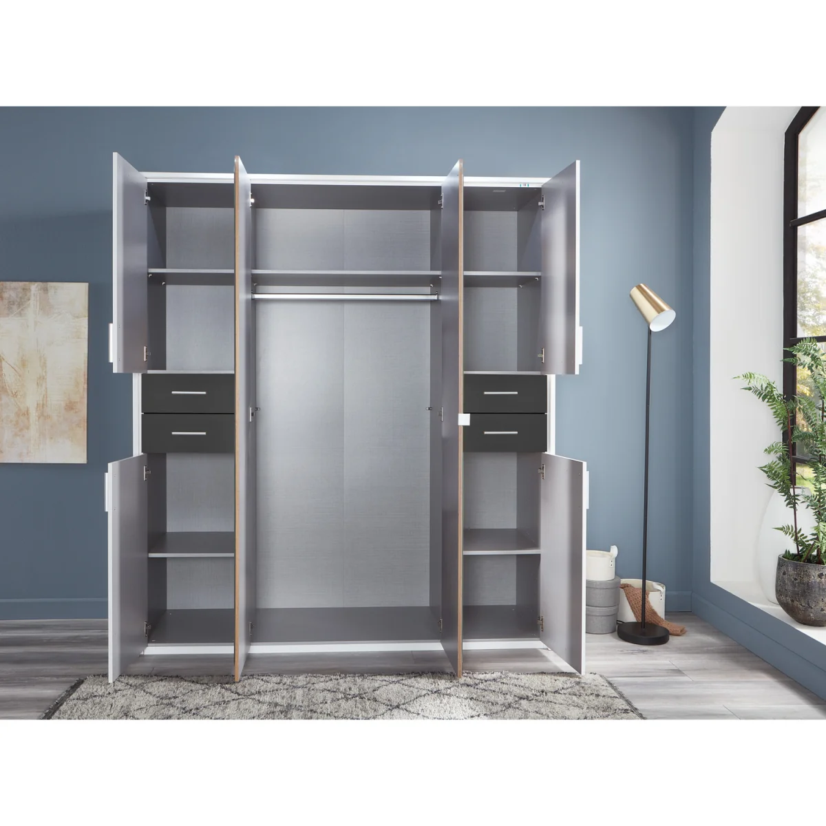 Vegas Graphite 4 Door Wardrobe - Graphite – image 3