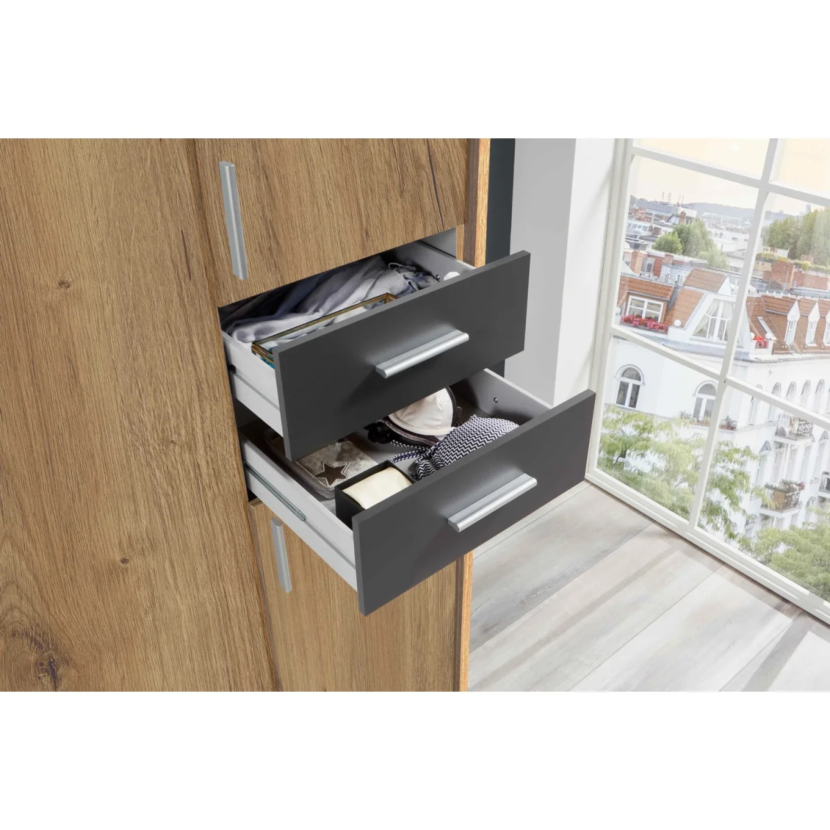 Vegas Graphite 4 Door Wardrobe - Graphite – image 4