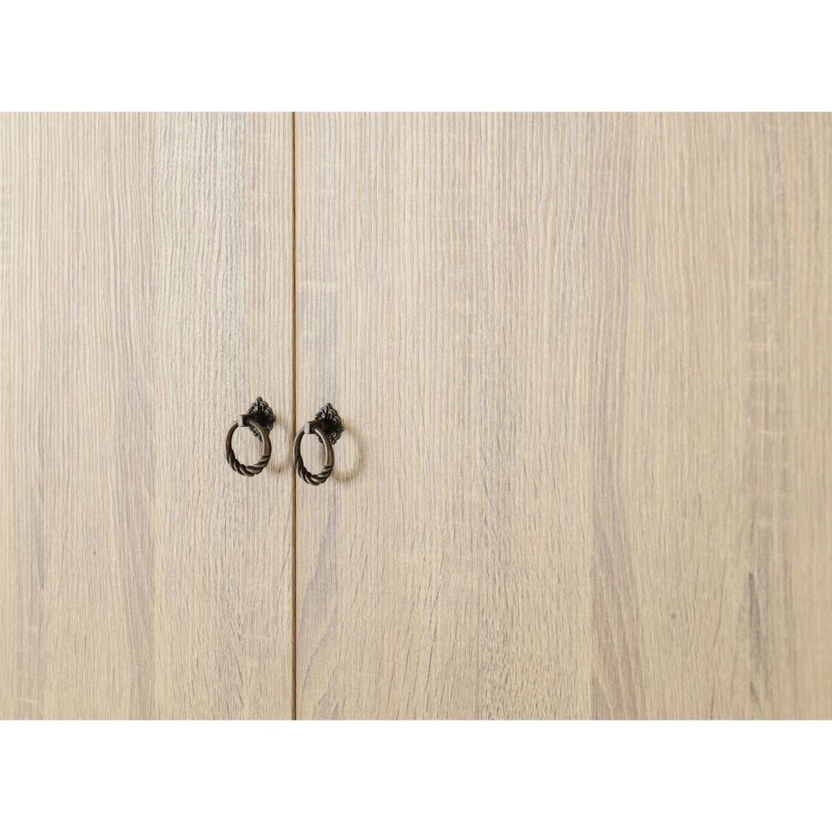 Nordic 2 Door 2 Drawer Wardrobe - White, Distressed Effect – image 3