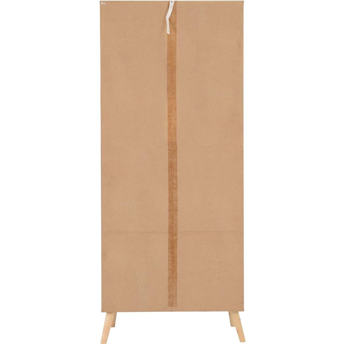 Nordic 2 Door 2 Drawer Wardrobe - White, Distressed Effect – image 4