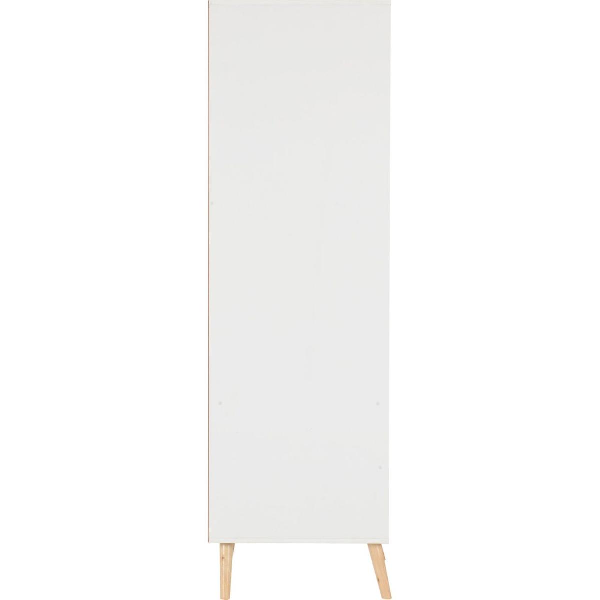Nordic 2 Door 2 Drawer Wardrobe - White, Distressed Effect – image 5