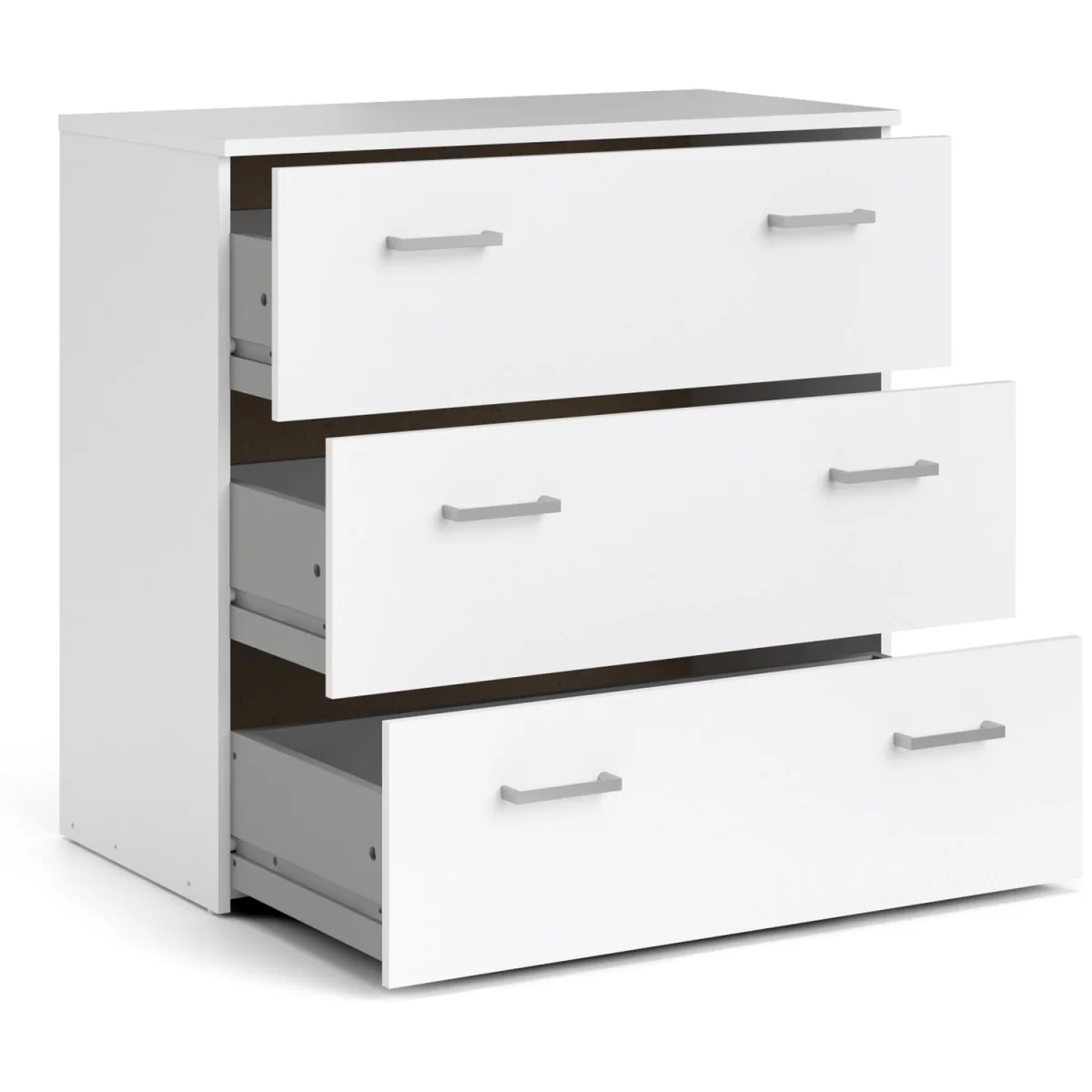 Space Package - Bedside, Chest & Wardrobe with 2 Doors in White - White – image 3