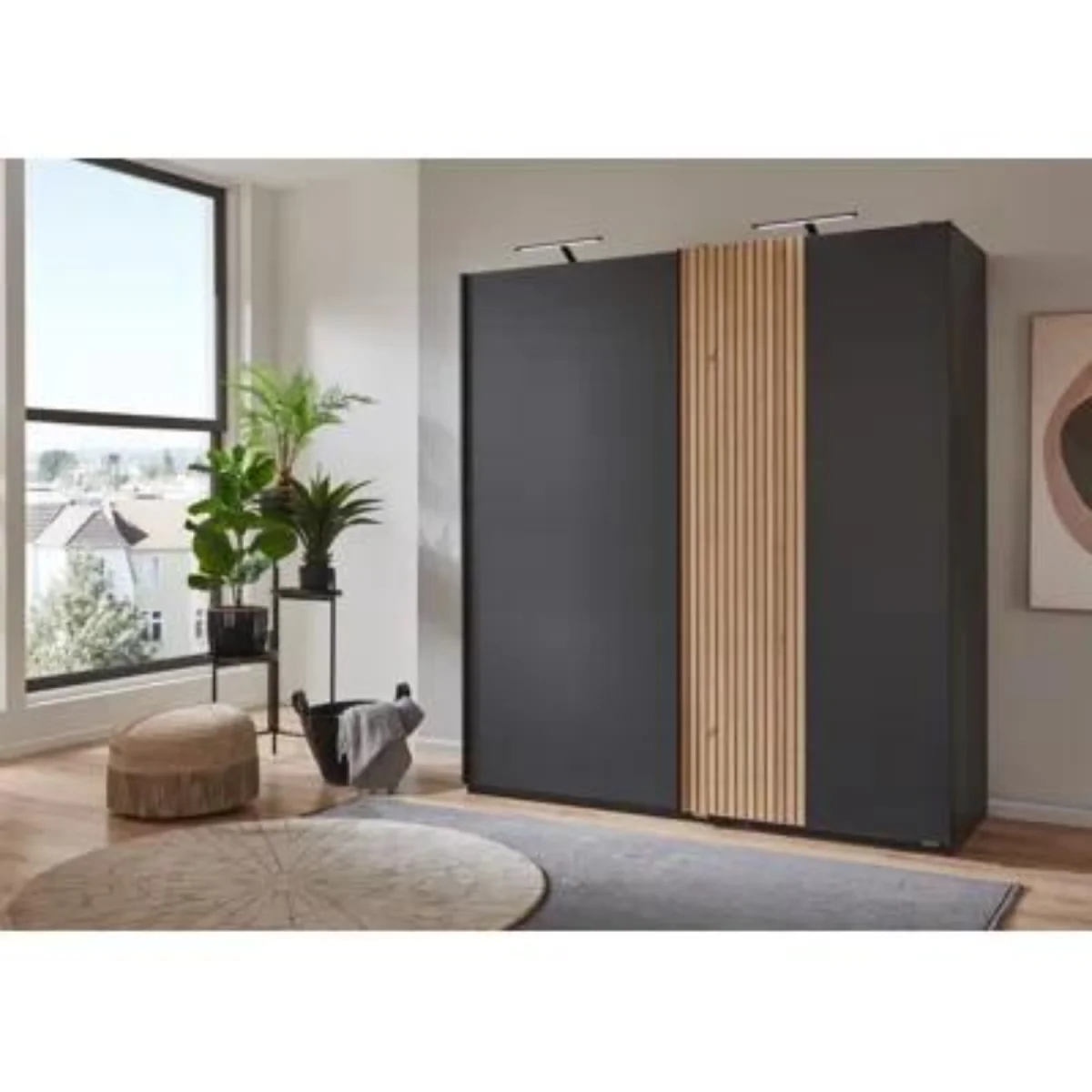 London 180cm Sliding Wardrobe in Oak - Oak – image 2