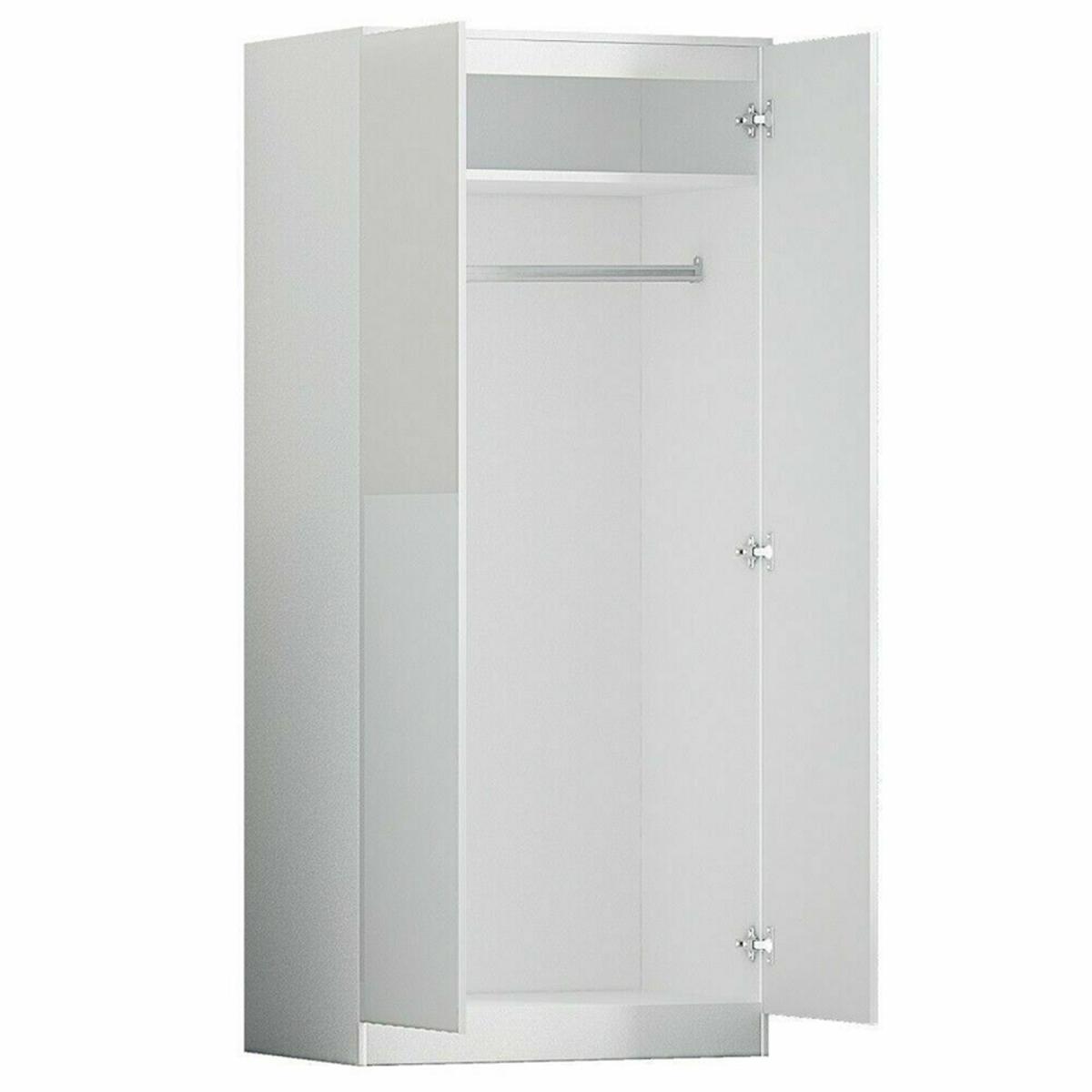 Carlton Wardrobe 2 door Matt White - Matt White – image 2