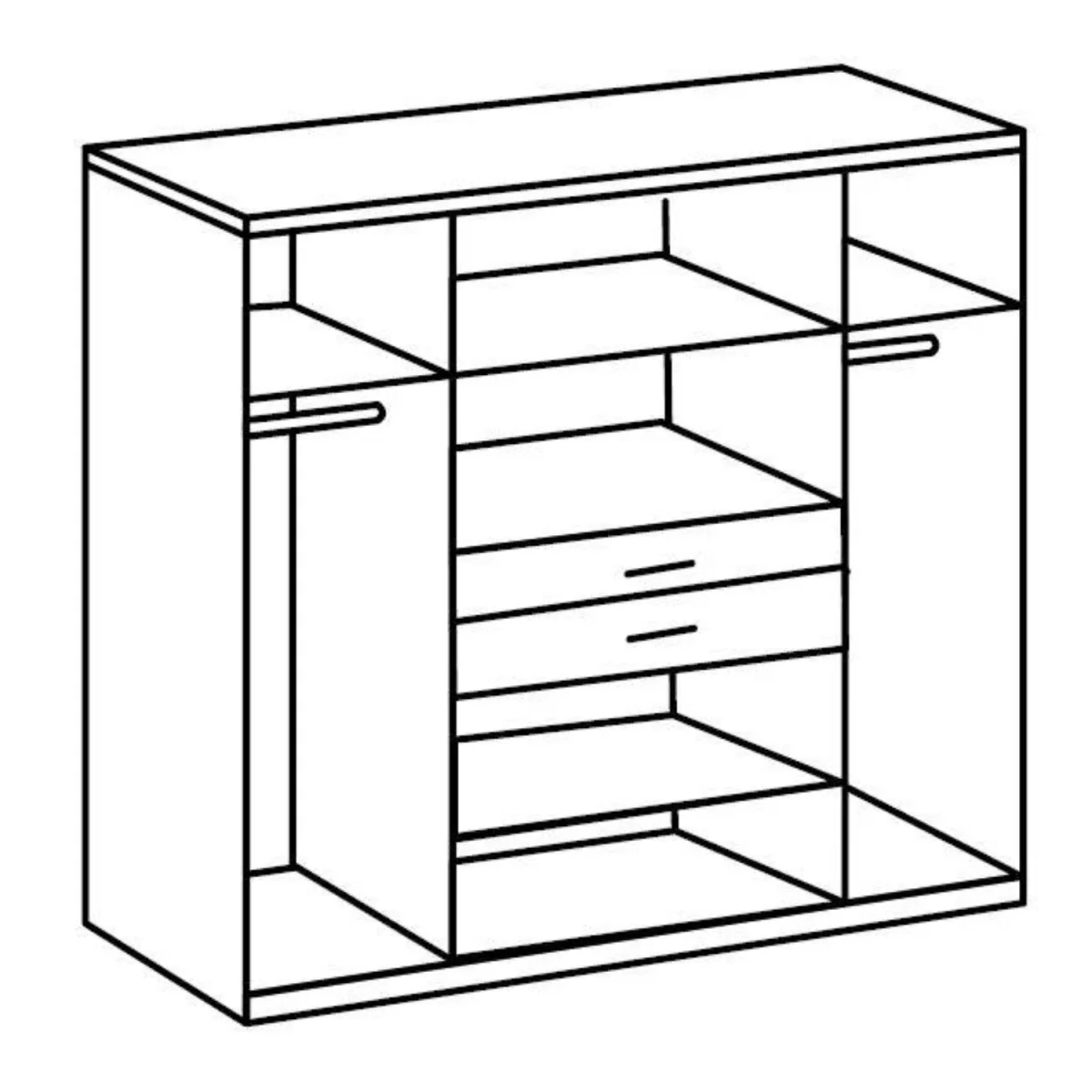 Denver Planked Oak and Graphite 4 Door 180cm Wardrobe with Mirror - Oak – image 4