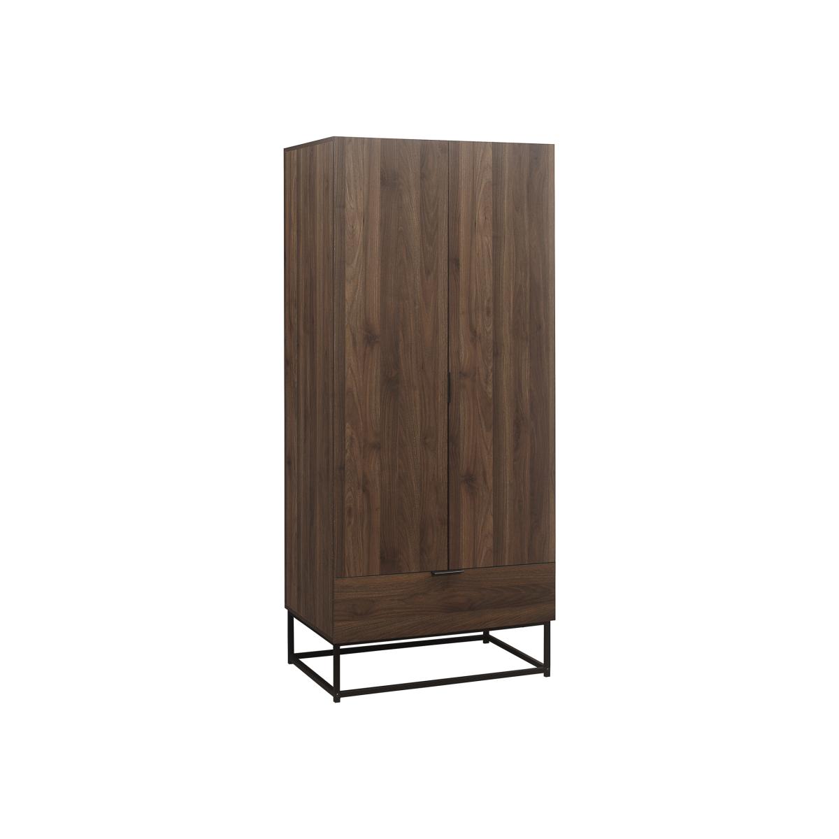 Houston 2 Door 1 Drawer Wardrobe - Walnut