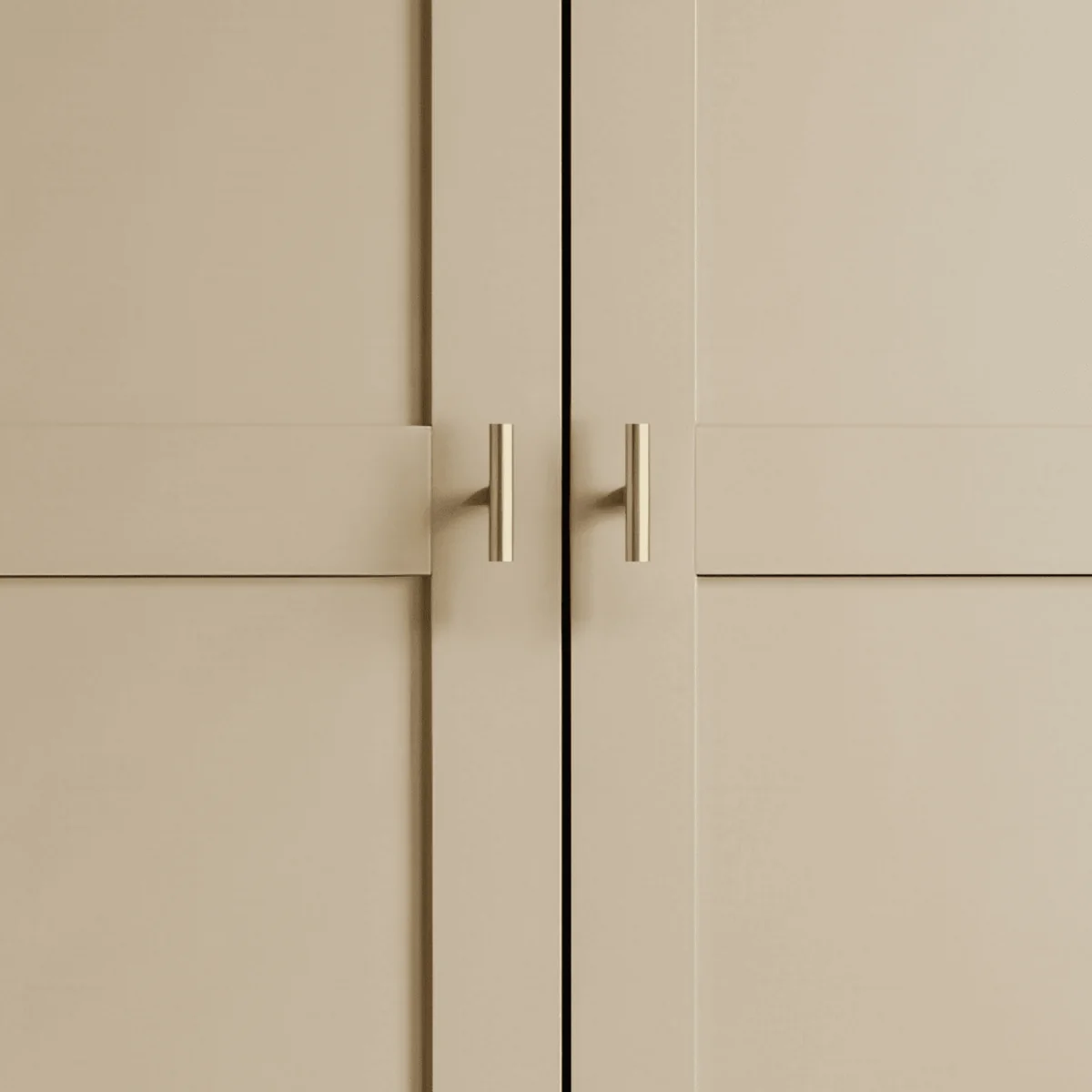 Grace 2 Door Wardrobe with Gold Bar Handles in Greige - Greige – image 7