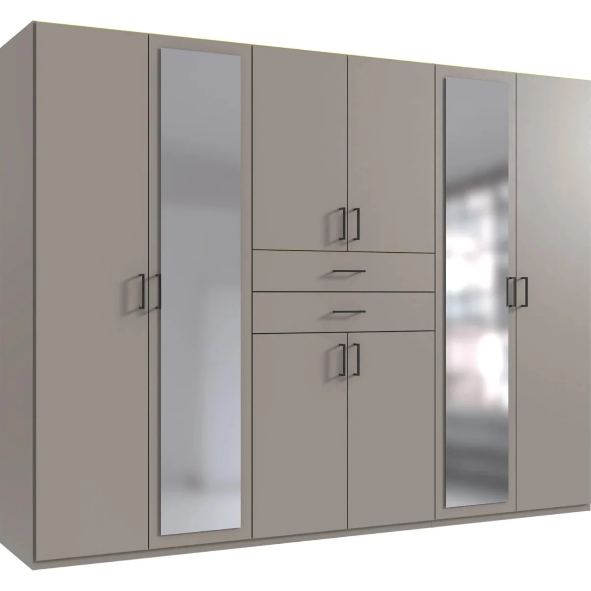 Dillingen Sahara Grey 6 Door 270cm Wardrobe with Mirror - Grey – image 3