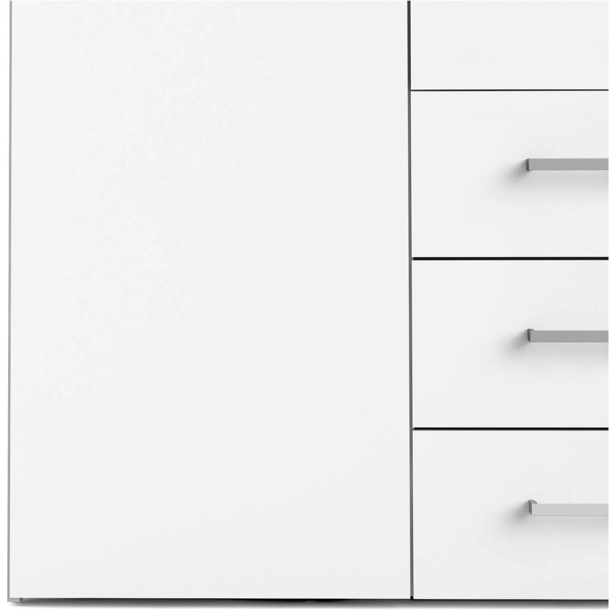 Munich 4-Door Matt White Wooden Wardrobe with 3 Drawers and 3 Shelves - White – image 7