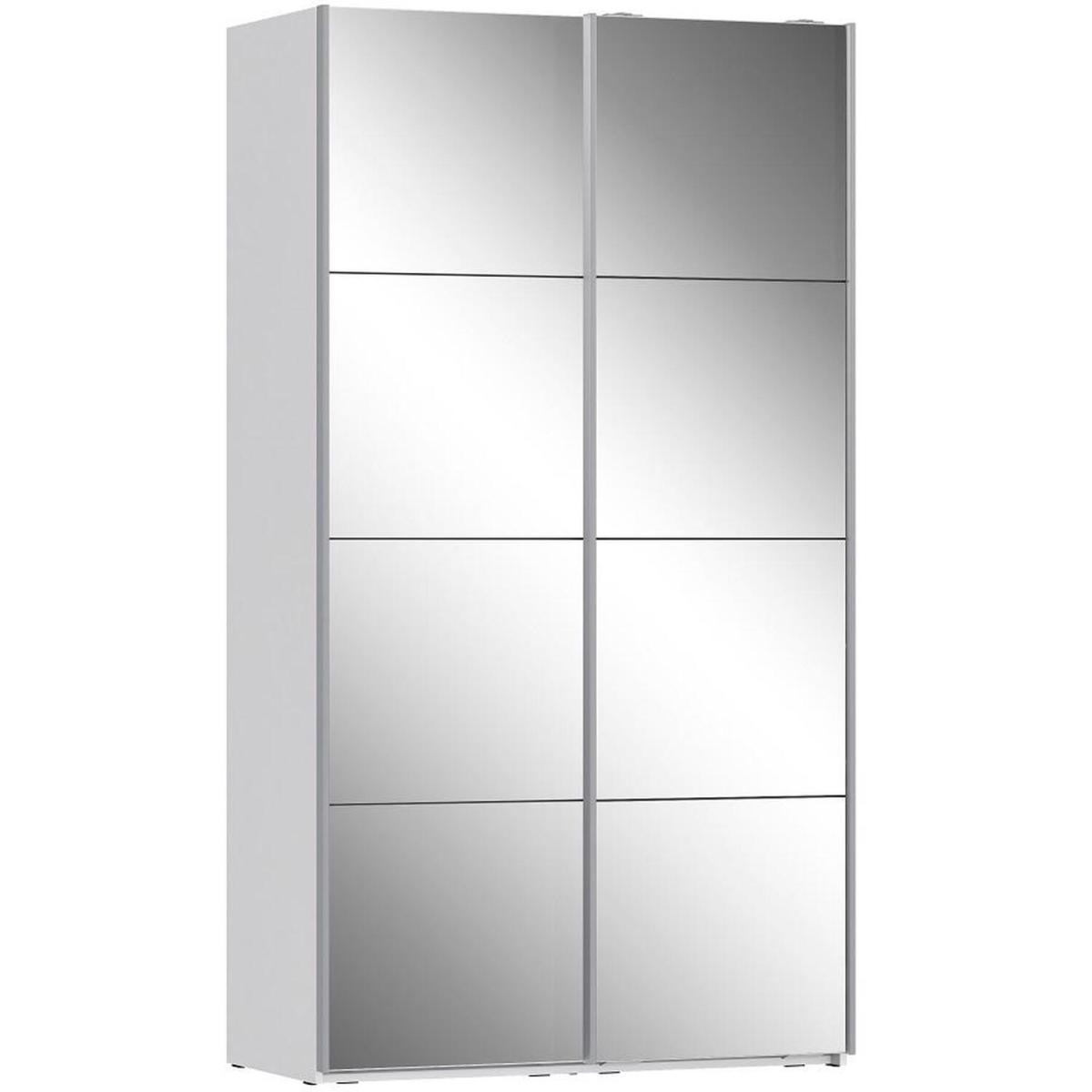 2 Door Mirrored Wardrobe With Soft Closing Sliding Doors - White – image 2