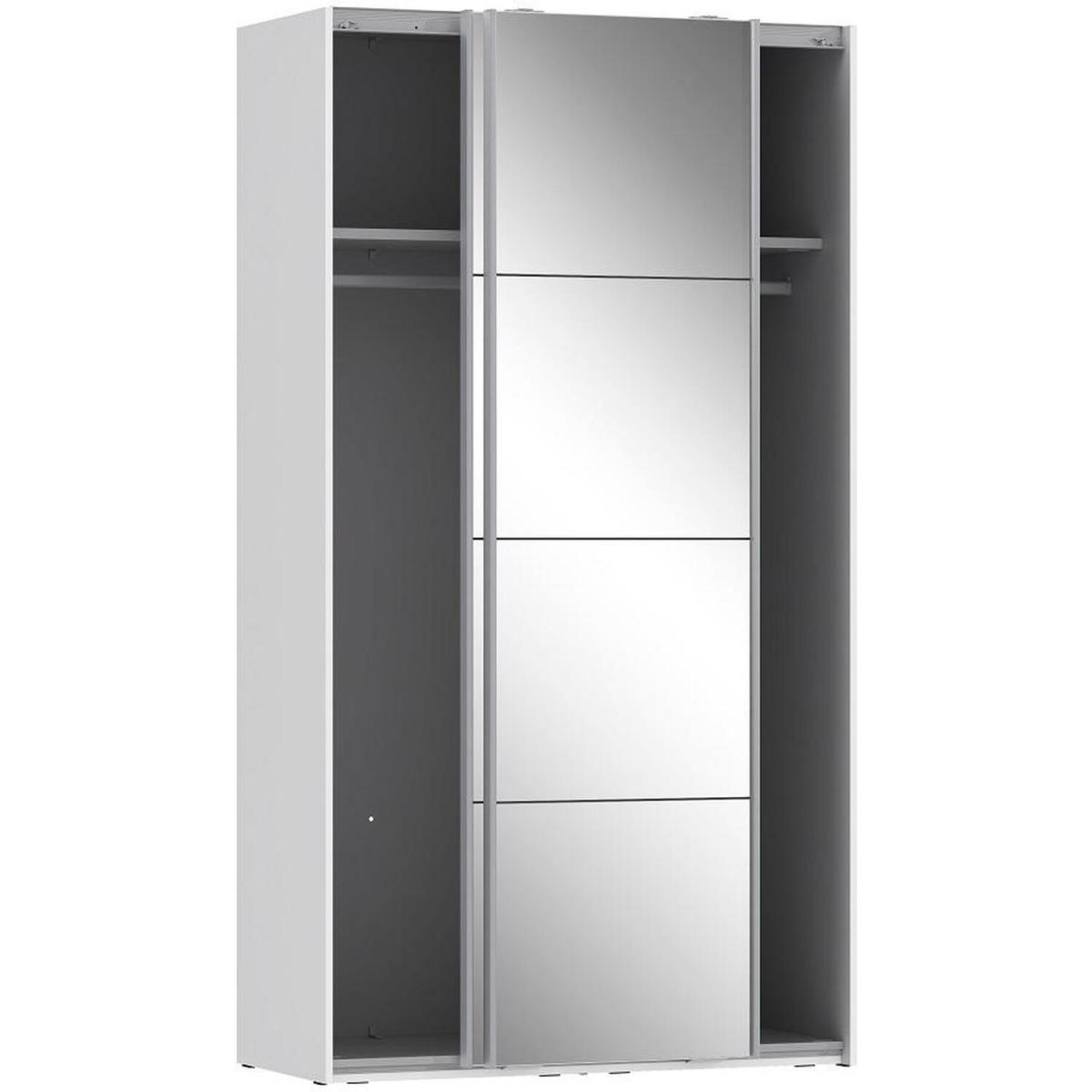 2 Door Mirrored Wardrobe With Soft Closing Sliding Doors - White – image 3