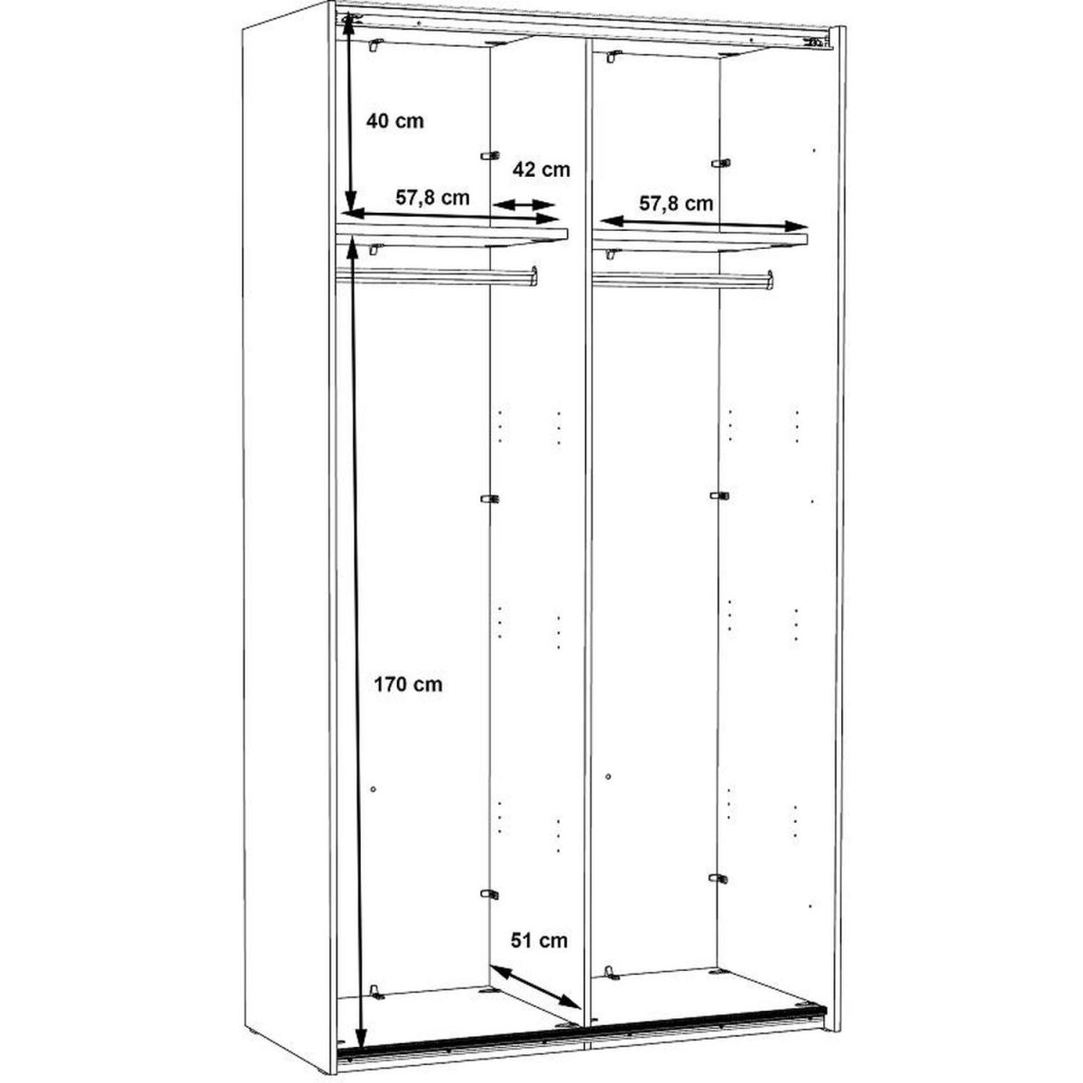2 Door Mirrored Wardrobe With Soft Closing Sliding Doors - White – image 5