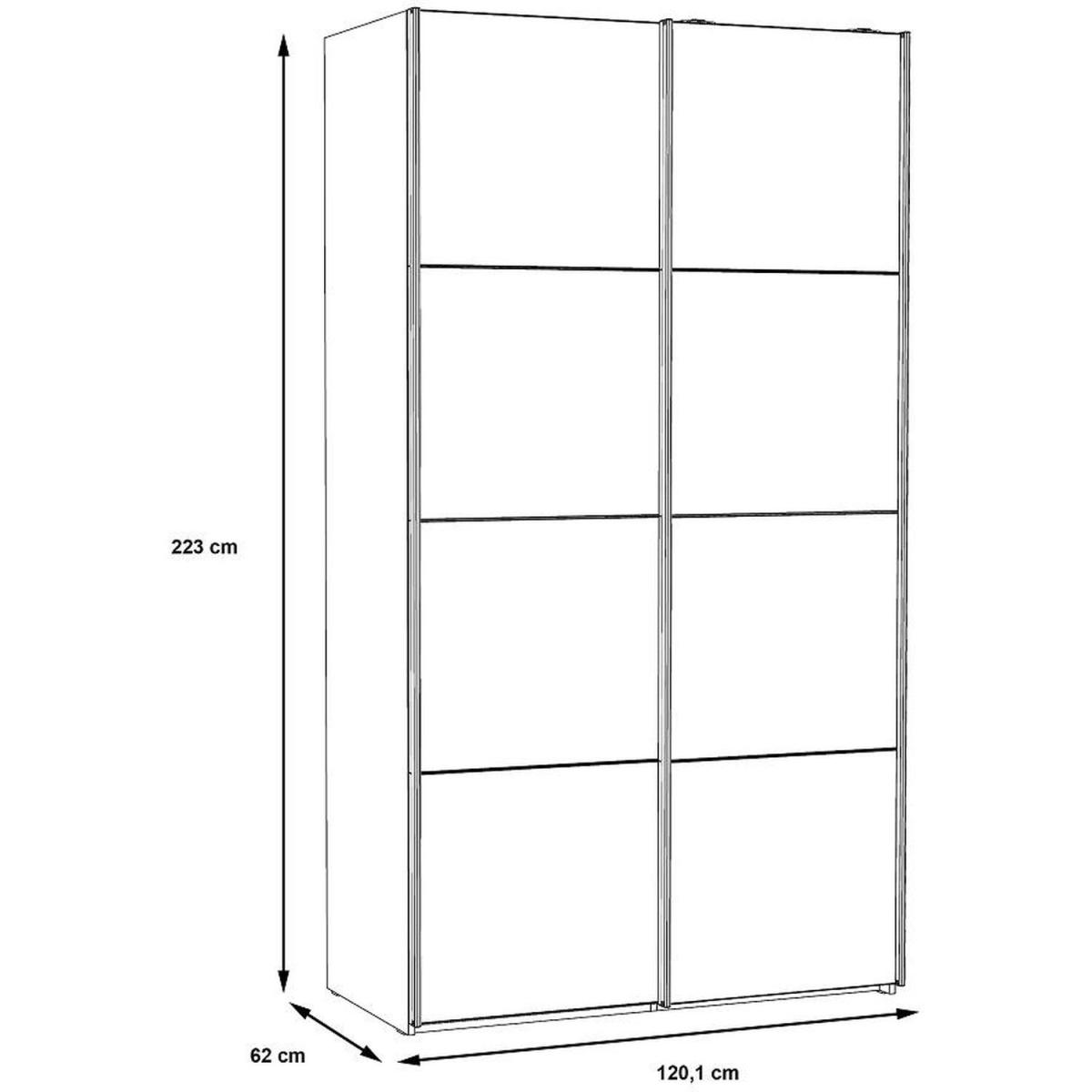 2 Door Mirrored Wardrobe With Soft Closing Sliding Doors - White – image 6