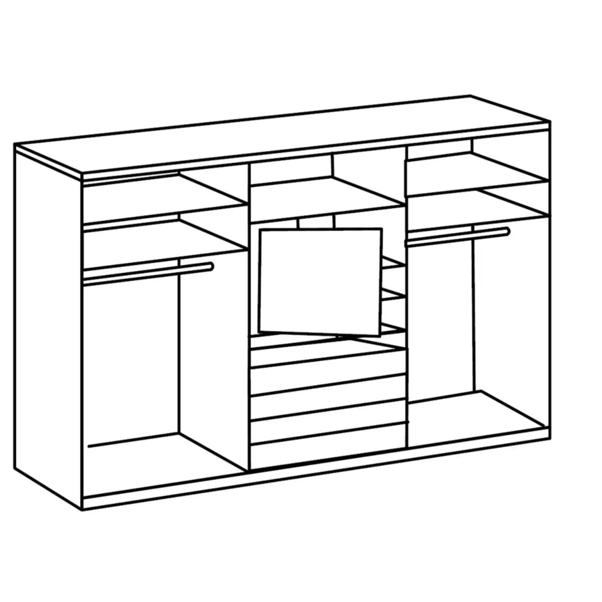 Magicglass 300cm Sliding Wardrobe in White and Planked Oak - White – image 4