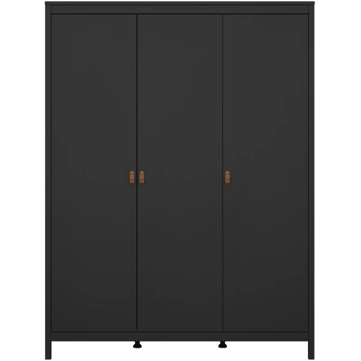 Barcelona Wardrobe with 3 Doors in Matt Black - Matt Black – image 3