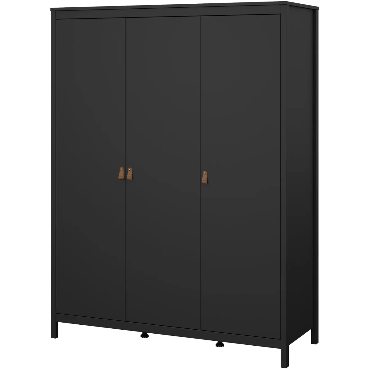 Barcelona Wardrobe with 3 Doors in Matt Black - Matt Black – image 4