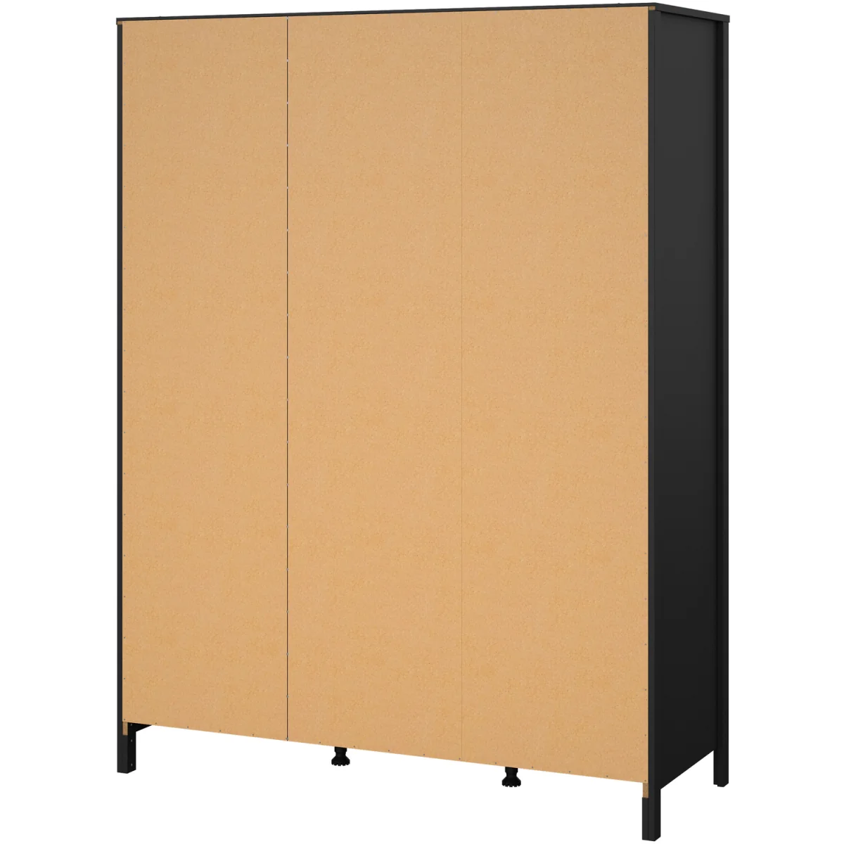 Barcelona Wardrobe with 3 Doors in Matt Black - Matt Black – image 5