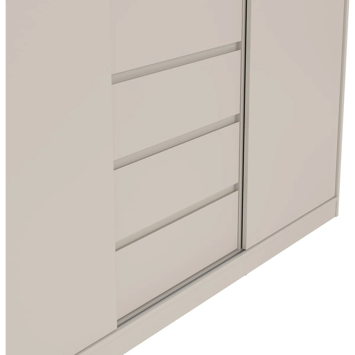 Naia Wardrobe with 2 sliding Doors 1 Door 3 Drawers in Cashmere - Cashmere – image 11