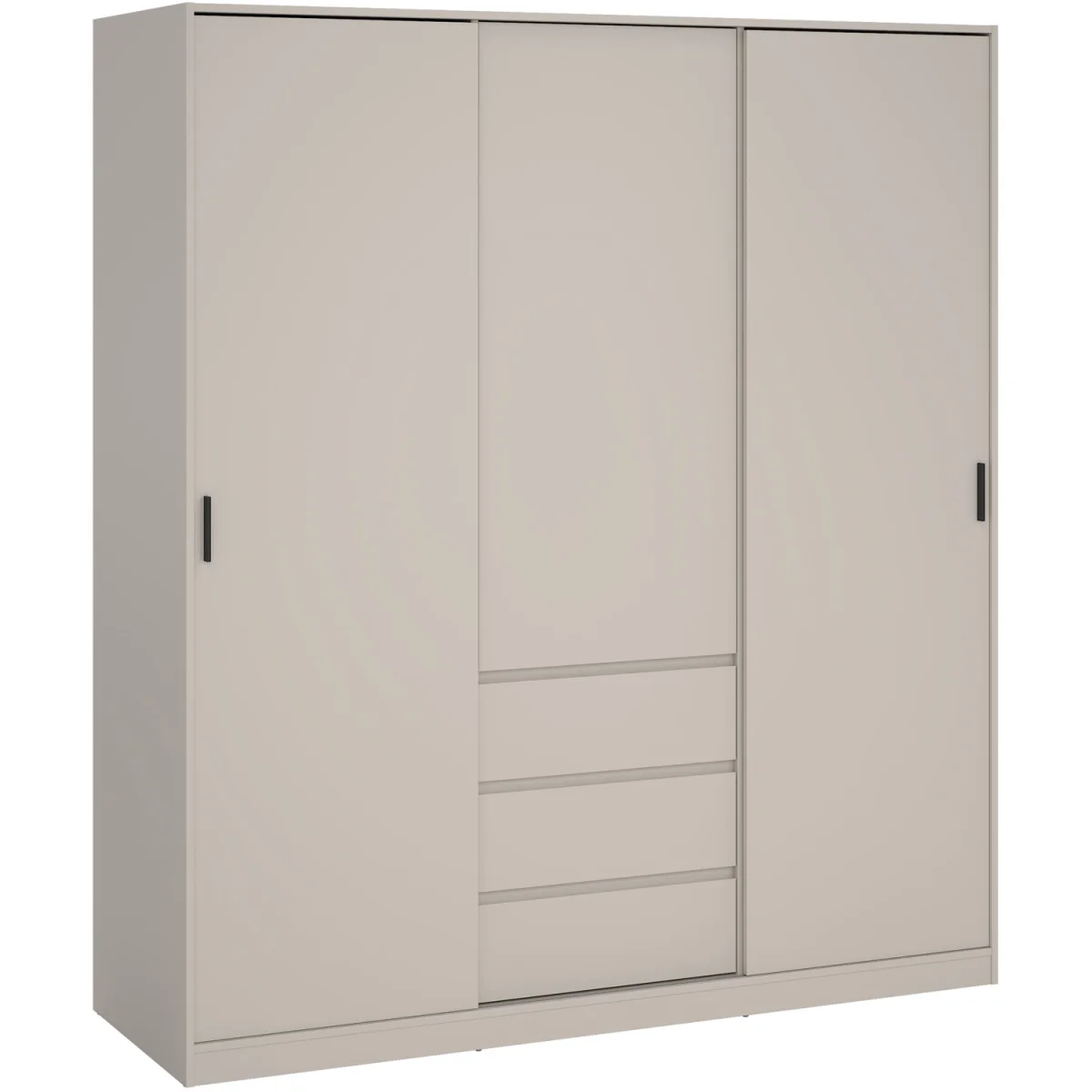 Naia Wardrobe with 2 sliding Doors 1 Door 3 Drawers in Cashmere - Cashmere – image 3