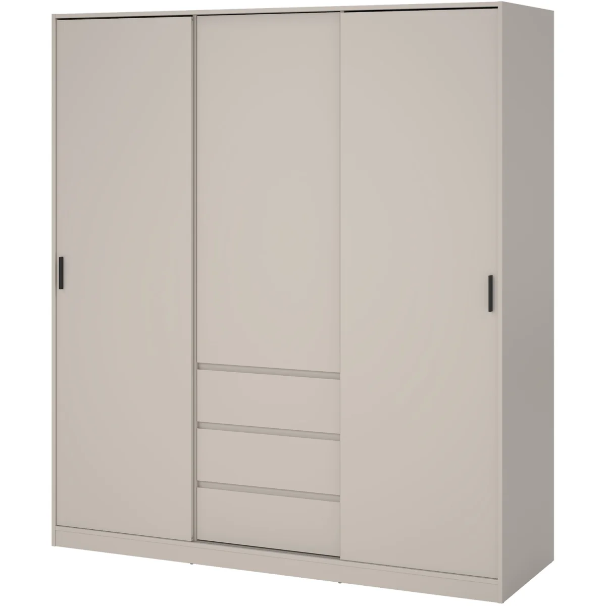 Naia Wardrobe with 2 sliding Doors 1 Door 3 Drawers in Cashmere - Cashmere – image 5