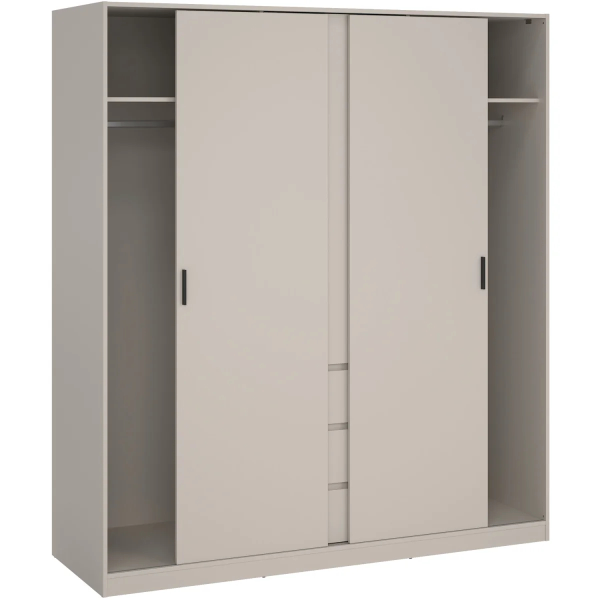 Naia Wardrobe with 2 sliding Doors 1 Door 3 Drawers in Cashmere - Cashmere – image 7