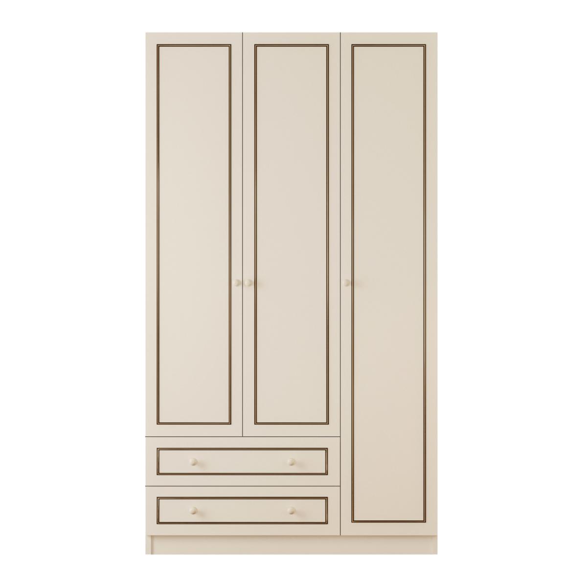 CLEMENT 3 Door 2 Drawer Wardrobe - White – image 2