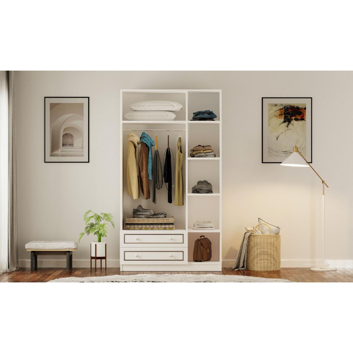 CLEMENT 3 Door 2 Drawer Wardrobe - White – image 3