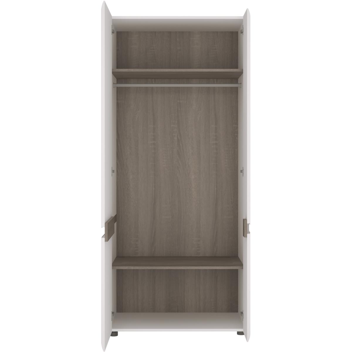 Jonas & James Leece Two Door Wardrobe - White with oak trim – image 2