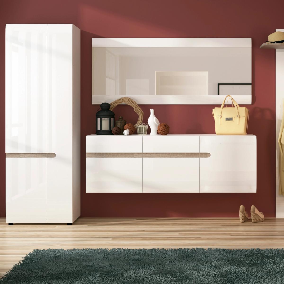 Jonas & James Leece Two Door Wardrobe - White with oak trim – image 3