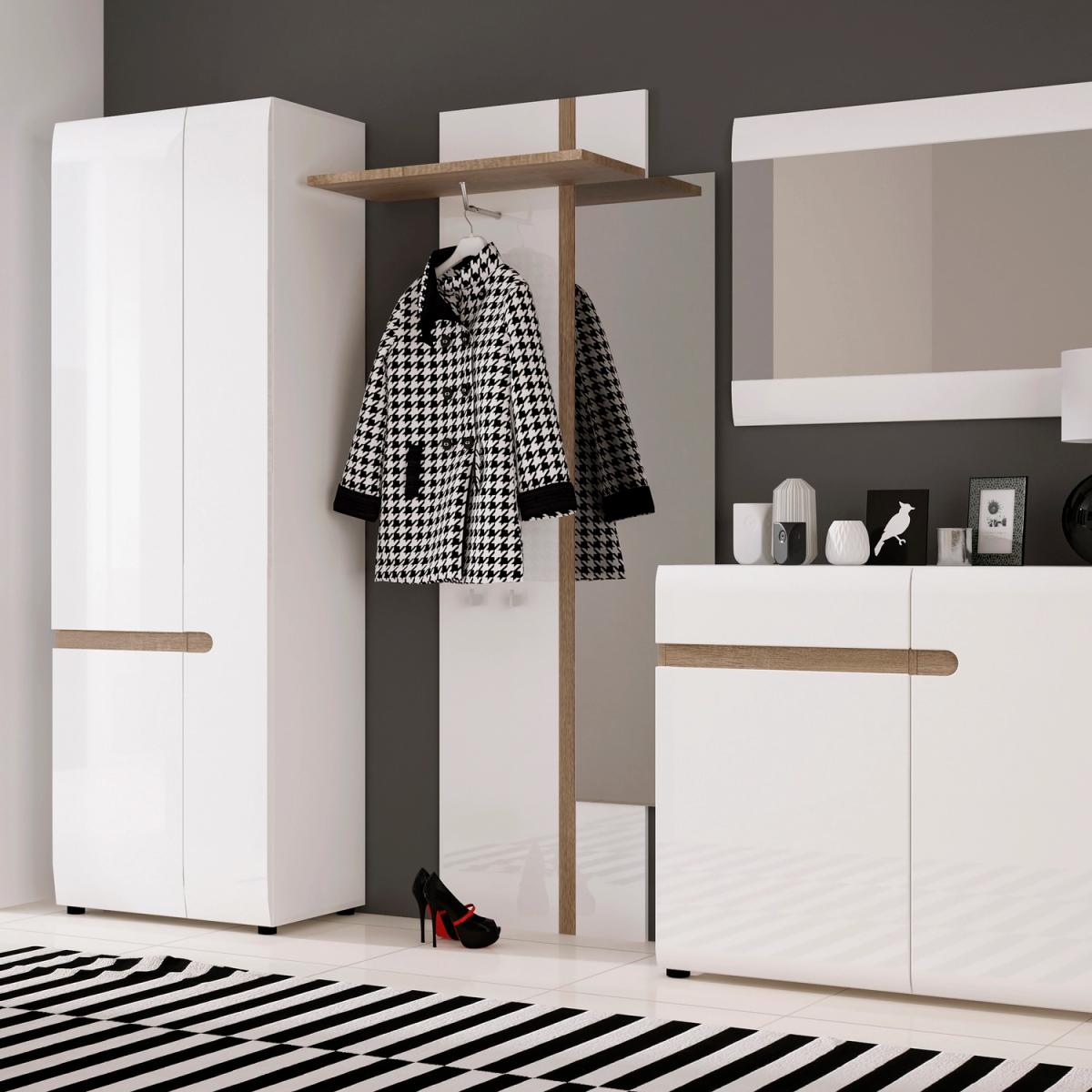 Jonas & James Leece Two Door Wardrobe - White with oak trim – image 4