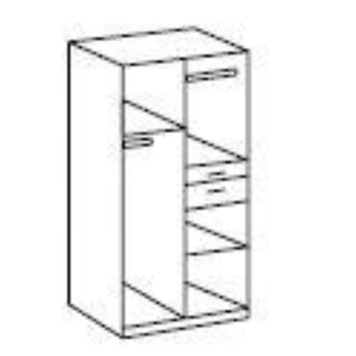 Koblenz Planked Oak and Graphite 2 Door 90cm Wardrobe with Mirror - Oak – image 4