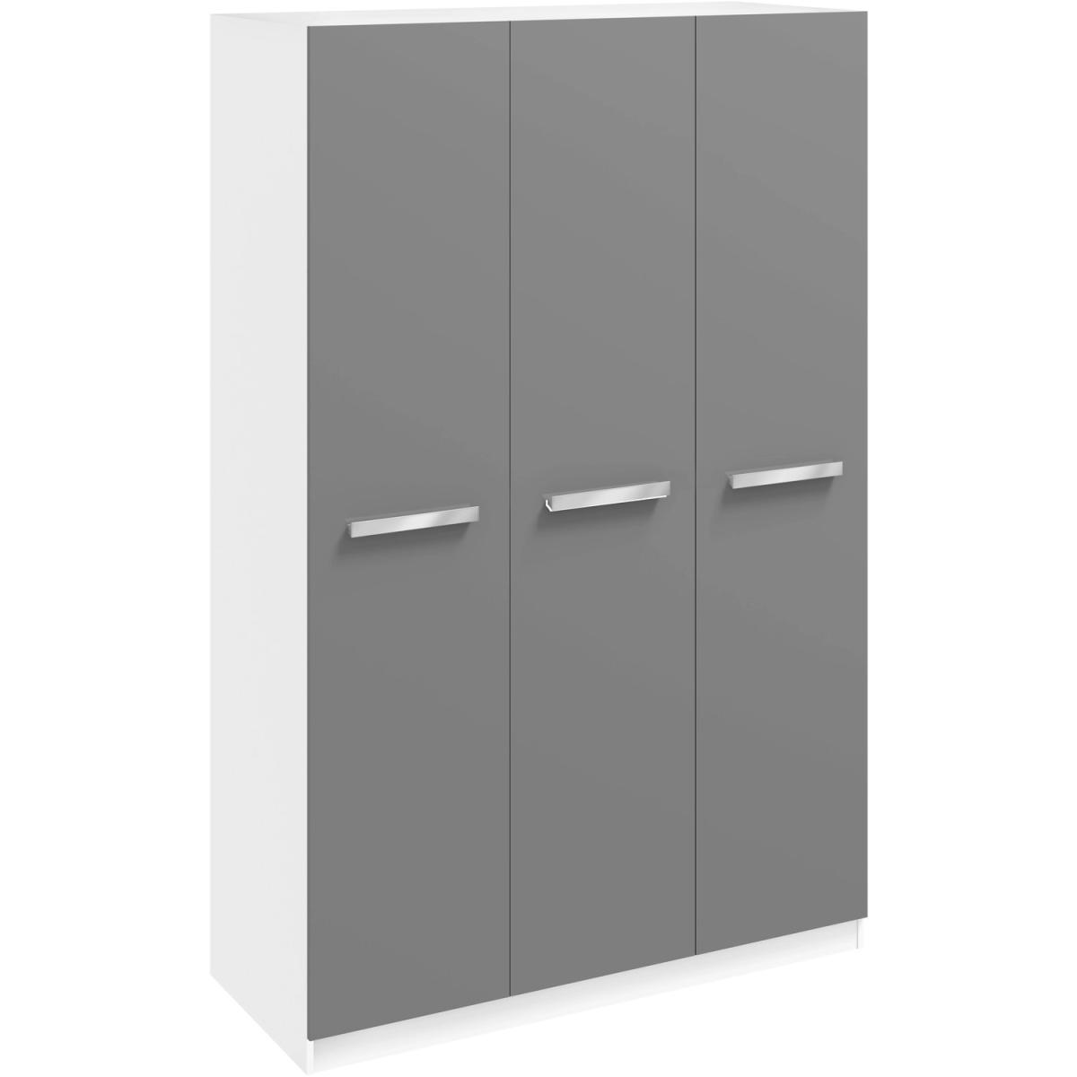 Moritz Wardrobe - Grey/Alpine White / 3 Door Wardrobe – image 3
