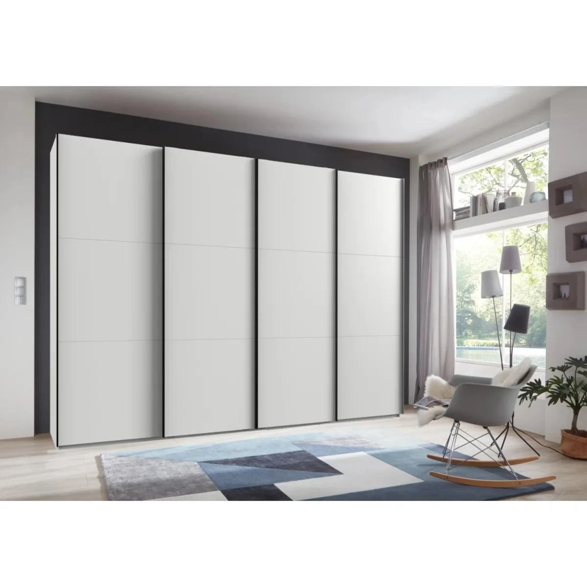 Guardino 4 Door 300cm White Sliding Wardrobe - White – image 3