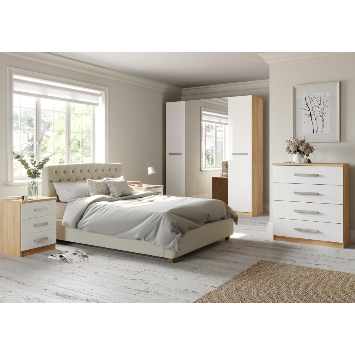 Malmo Wardrobe - White/Oak / 2 Door Wardrobe – image 2