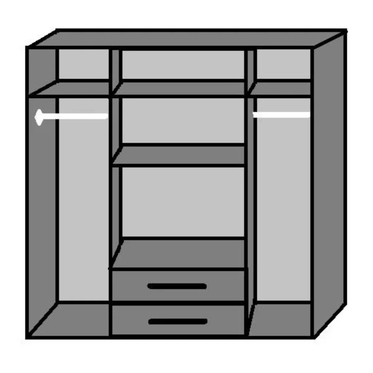 Gamma Oak and White 4 Door 180cm Wardrobe - Oak – image 2