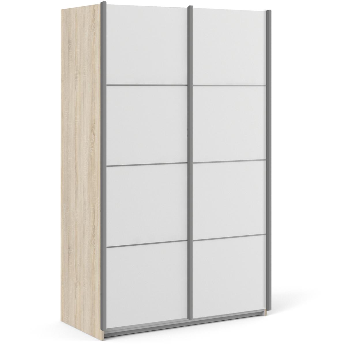 Valentino Sliding Wardrobe 120Cm In Oak With White Doors - Oak and White / 2 – image 2