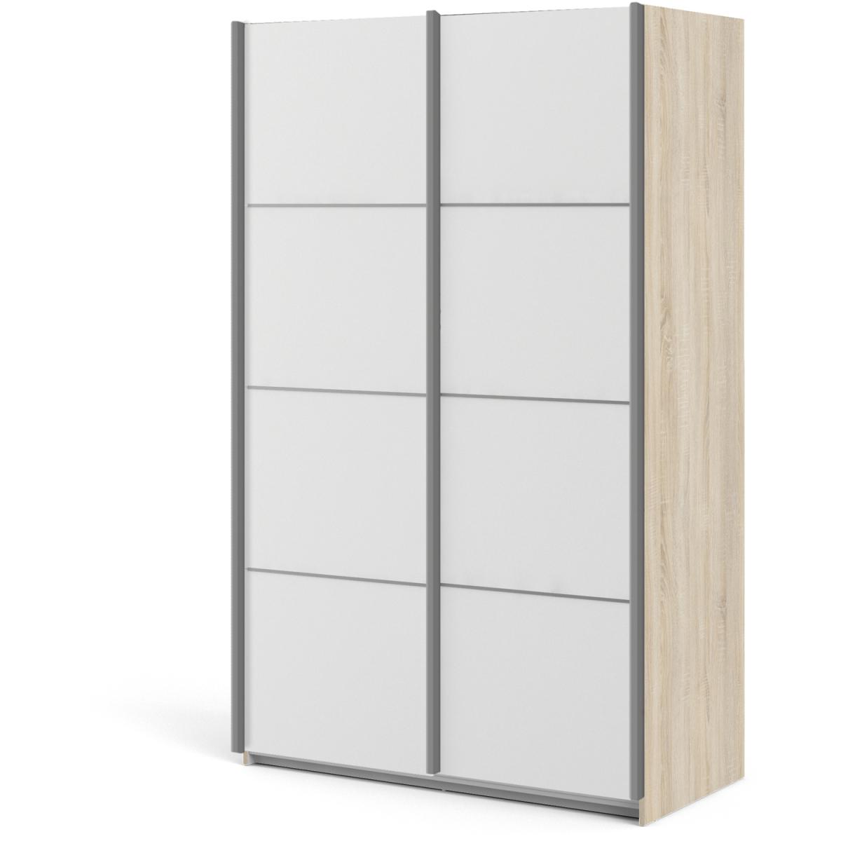 Valentino Sliding Wardrobe 120Cm In Oak With White Doors - Oak and White / 2 – image 11