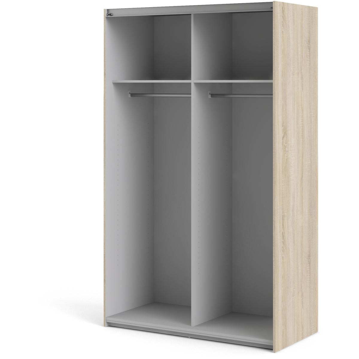 Valentino Sliding Wardrobe 120Cm In Oak With White Doors - Oak and White / 2 – image 4