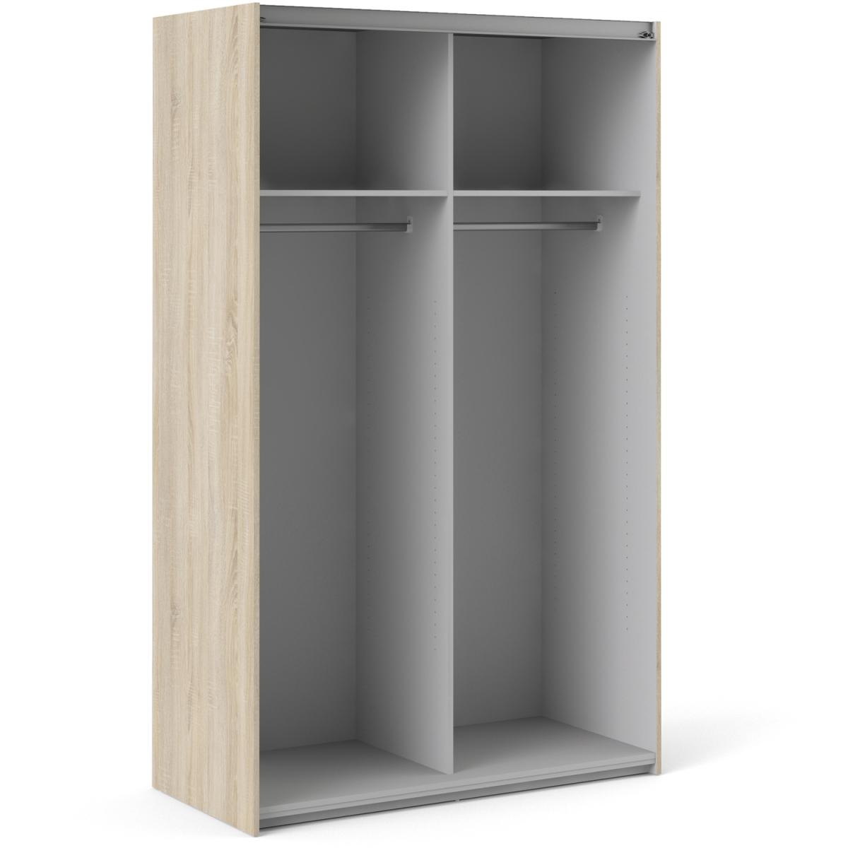 Valentino Sliding Wardrobe 120Cm In Oak With White Doors - Oak and White / 2 – image 7