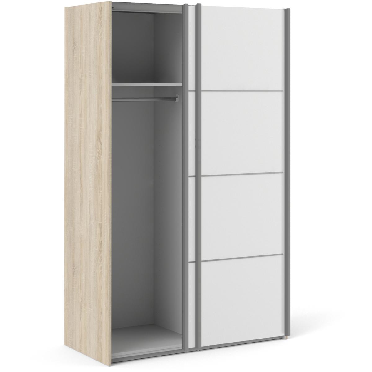 Valentino Sliding Wardrobe 120Cm In Oak With White Doors - Oak and White / 2 – image 9