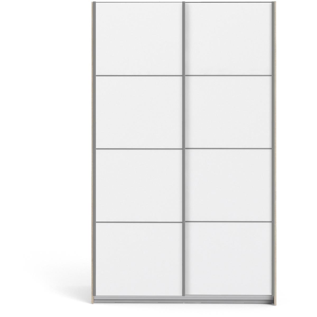 Valentino Sliding Wardrobe 120Cm In Oak With White Doors - Oak and White / 2 – image 10