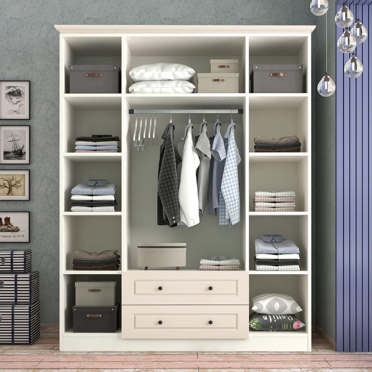 JULES 4 Door 2 Drawer Wardrobe, White - White – image 3