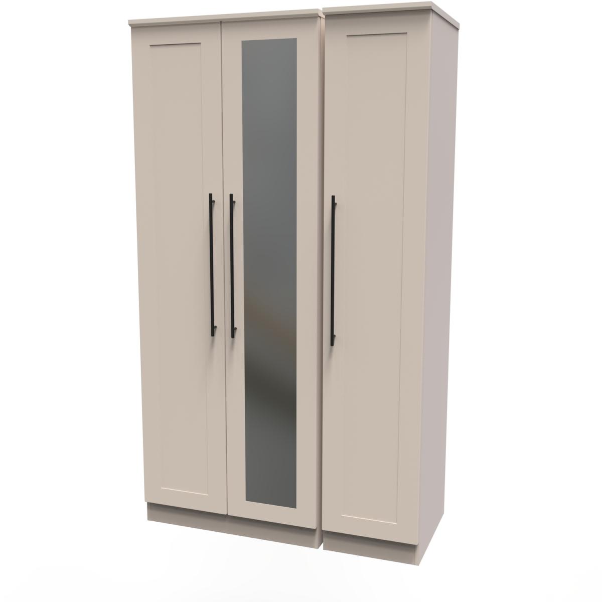 Beverley Ready Assembled Tall Triple Mirrored Wardrobe - Kashmir Matt – image 3